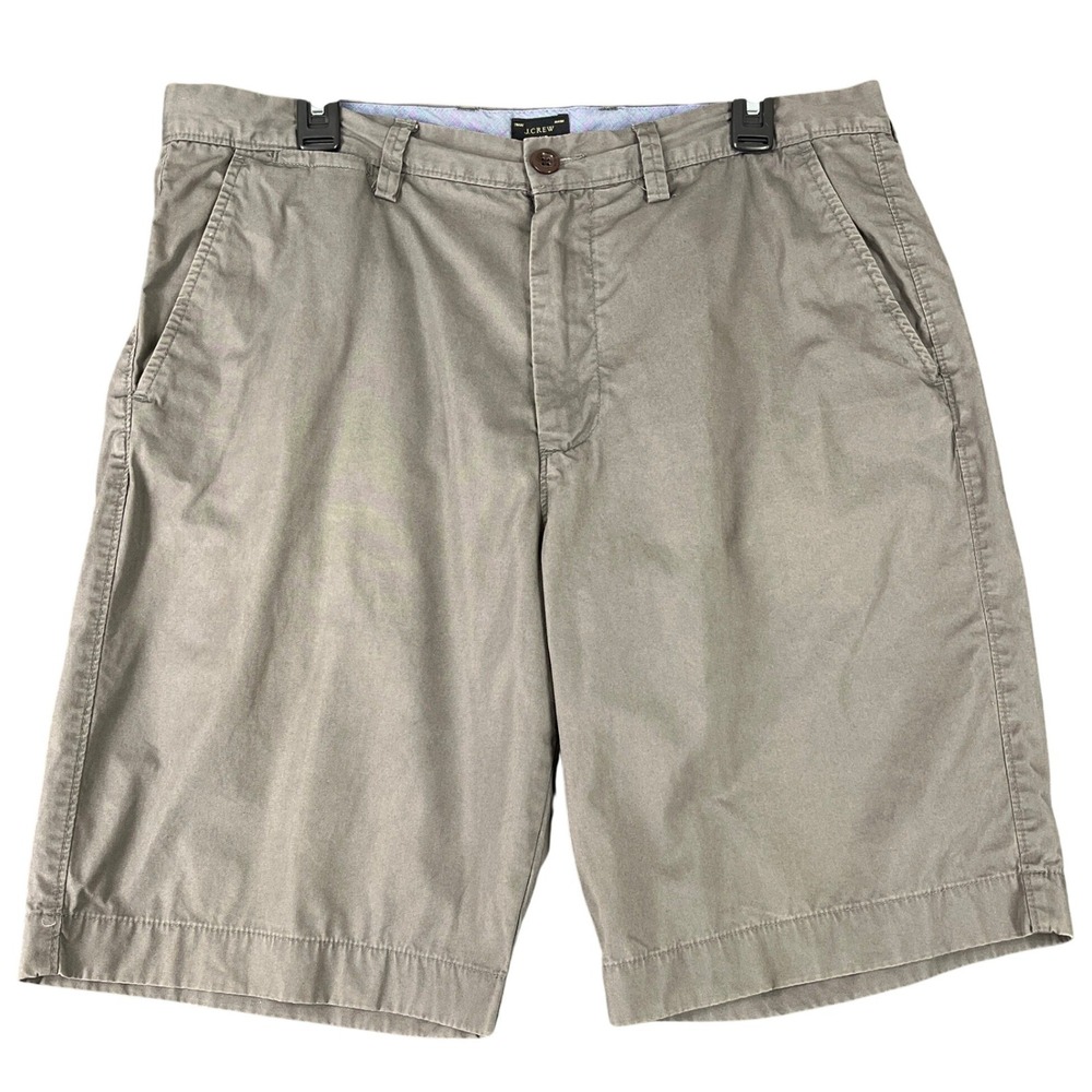 J.CREW CLUB Stanton Preppy Chino Shorts Gray Cotton 35 Men Casual Coastal